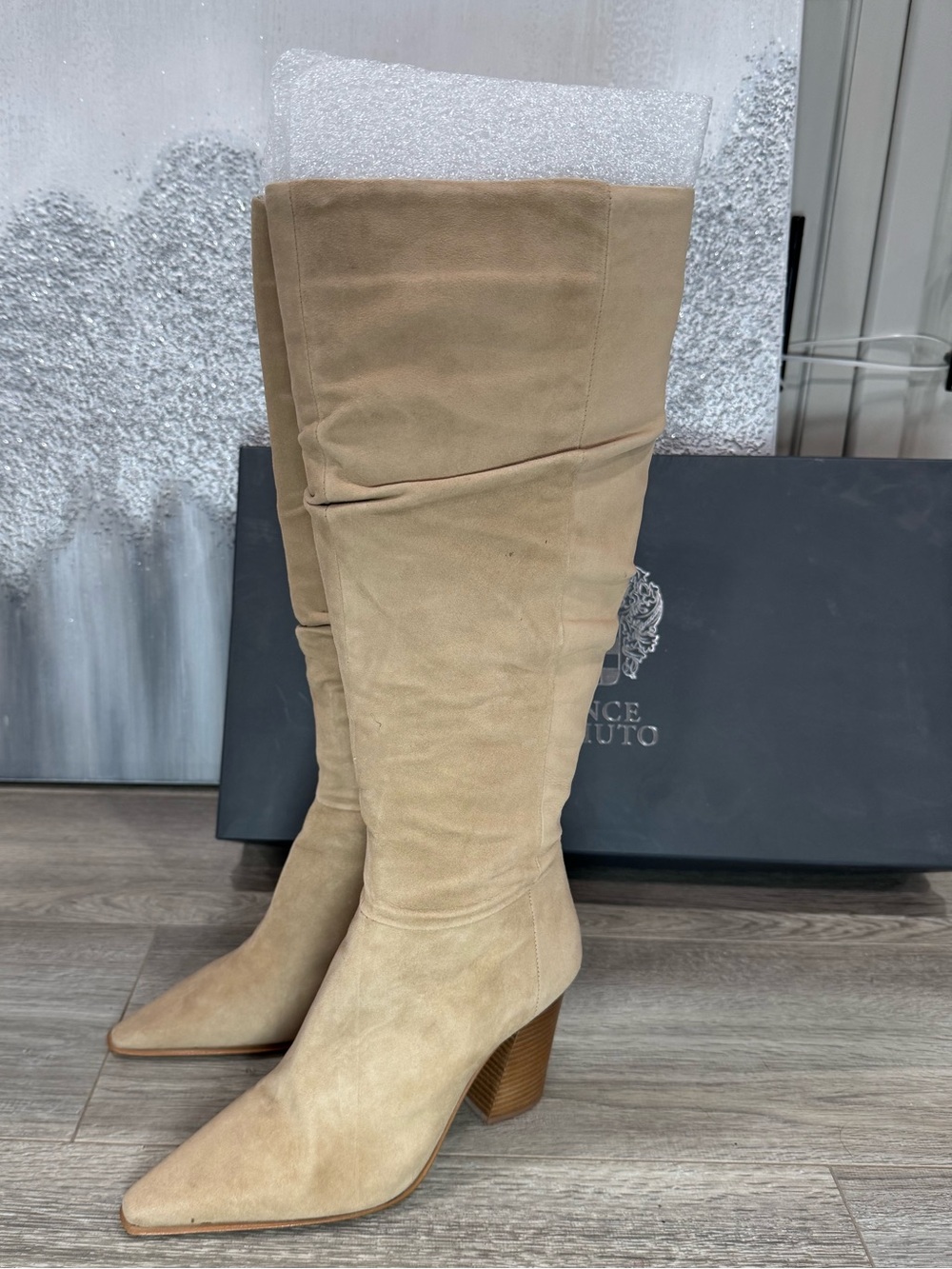 NIB Vince Camuto Tall Suede Heeled Boots